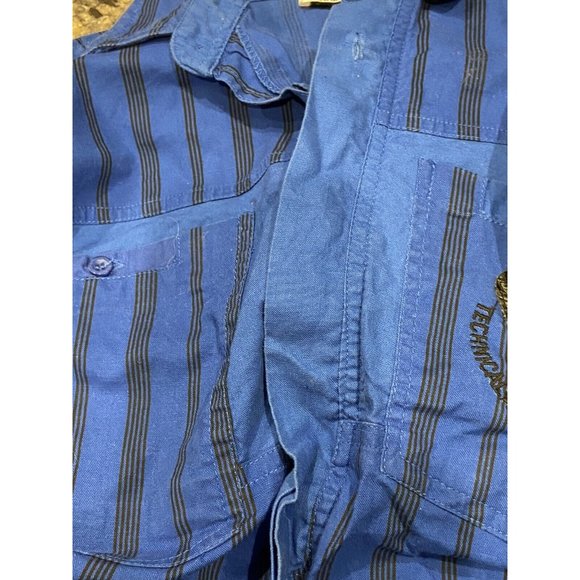 Boy's Medium 12/14 Retro Long Sleeve Blue Button Down Shirt Tomorrow Generation - Picture 15 of 15